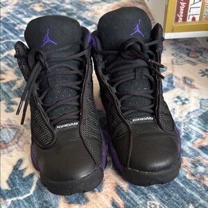 Air Jordan Black and Purple Sneakers